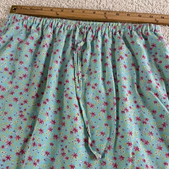 Ll Bean skirt womens Size Small Petite floral ruffle hem drawstring rayon spring - Picture 7 of 11
